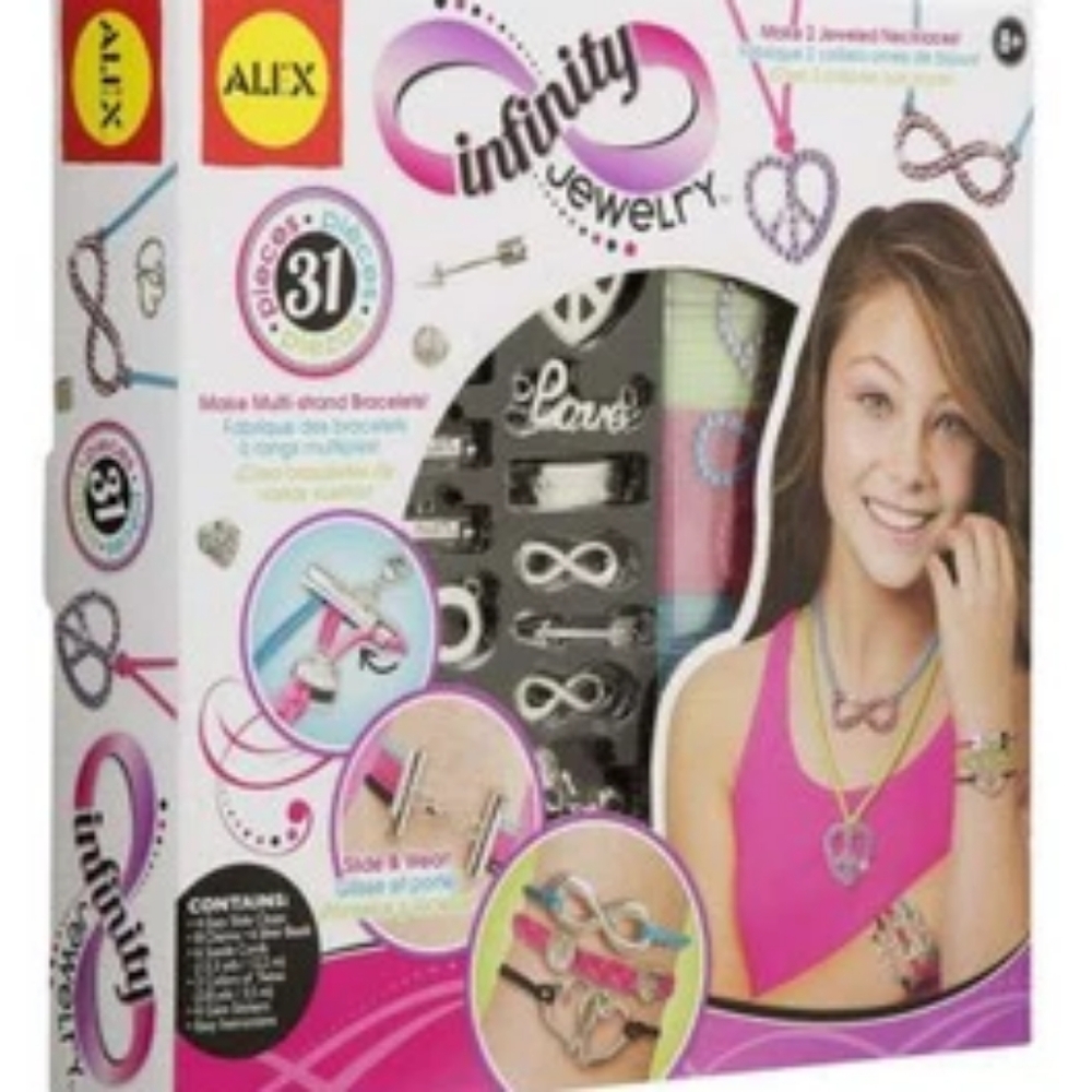**** Alex D.I.Y. Infinity Jewelry Making Craft - 31 Pieces - Age 8+ New
